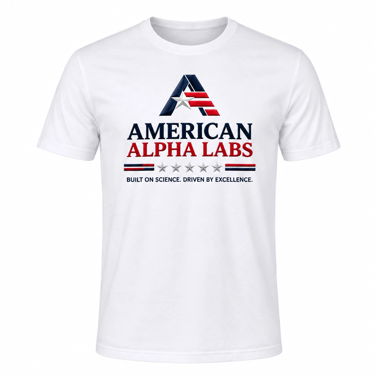 White American Alpha Labs logo T-shirt